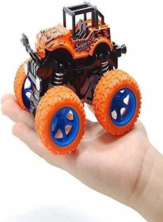 IndusBay® 4WD Monster Truck Offroad Cars Push and Go Toy Trucks Friction Powered Cars 4 Wheel Drive Vehicles for Toddlers Children Boys Girls Kids Gift, Orange - Image 3